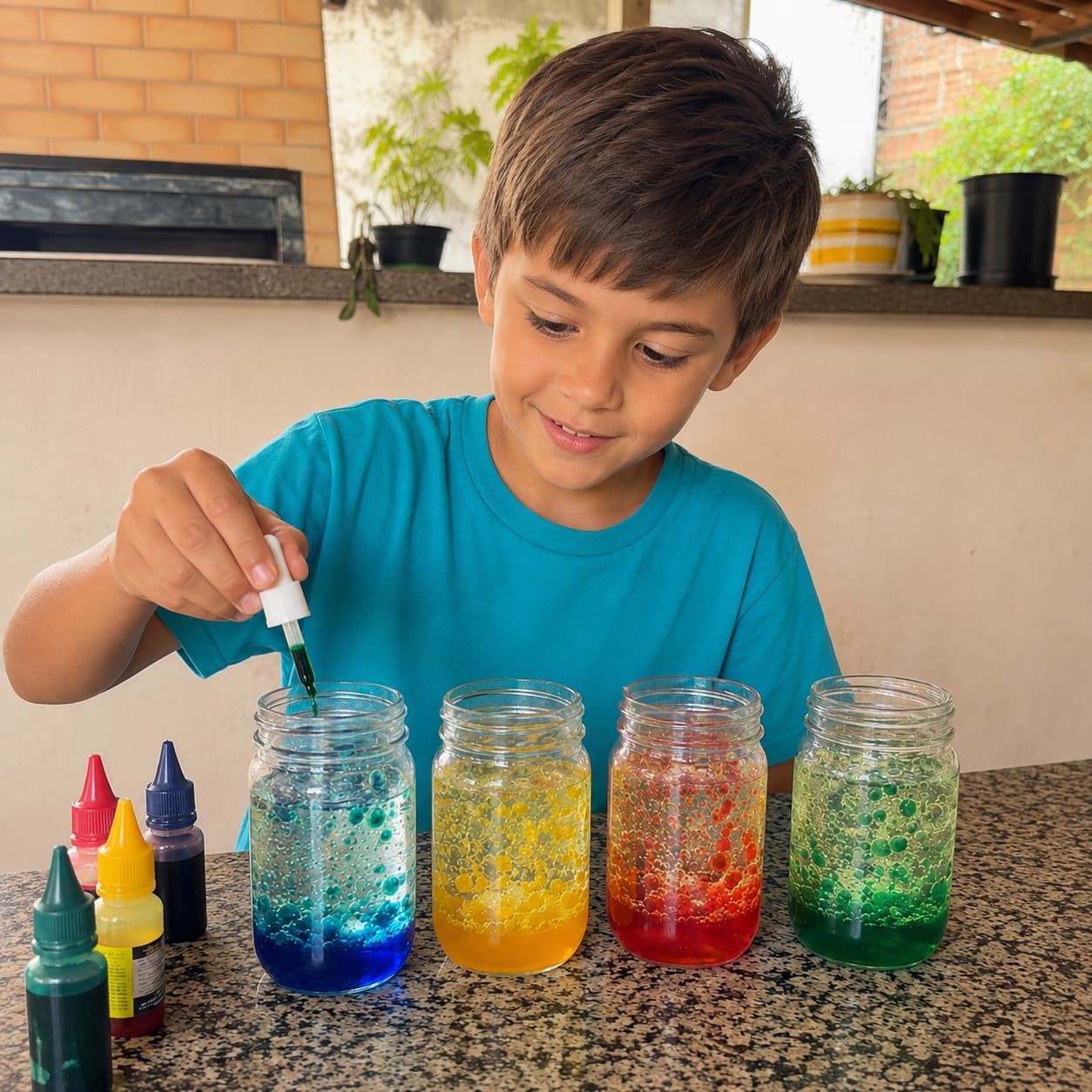 Niño creando un proyecto de Mentes en Acción