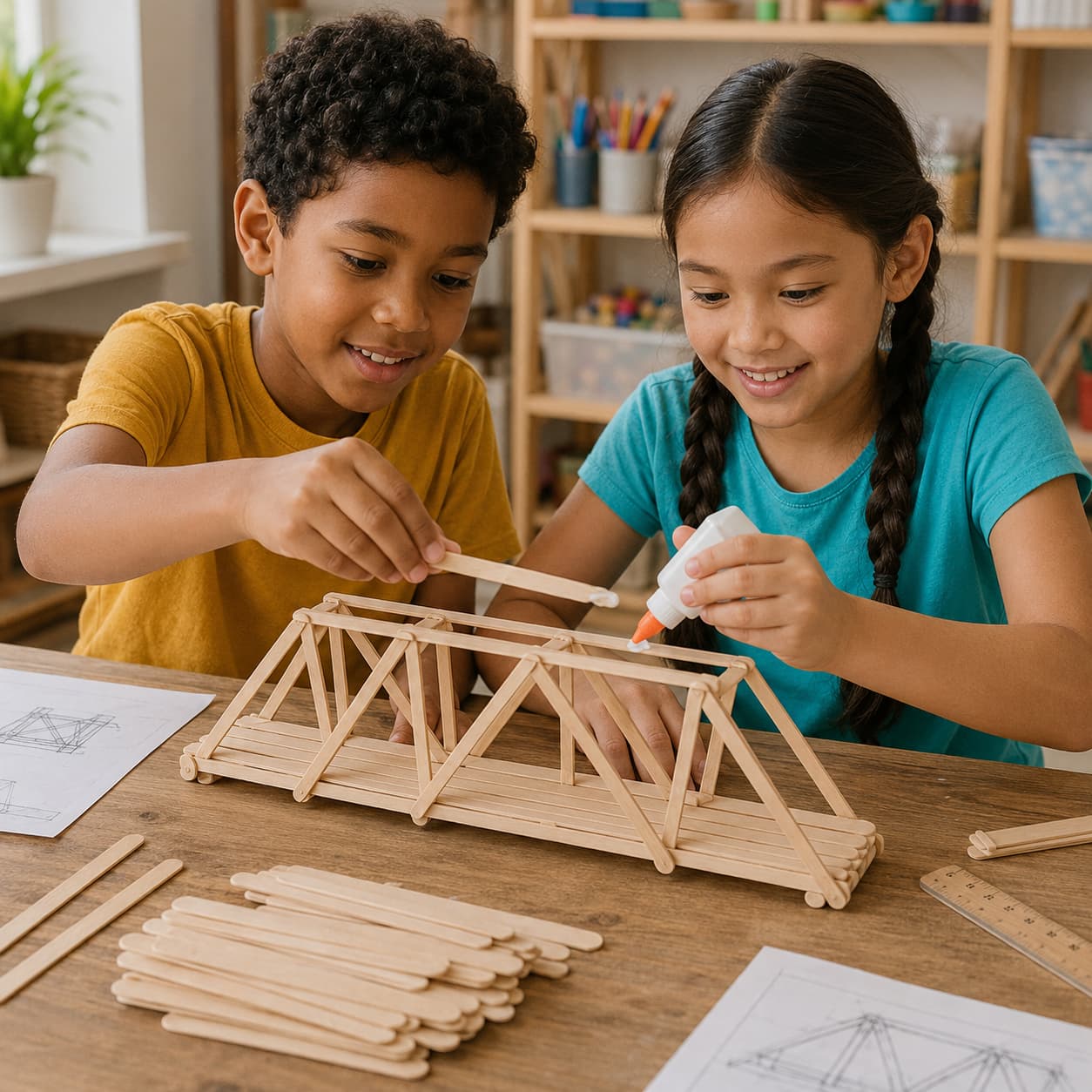 Niño creando un proyecto de Mentes en Acción