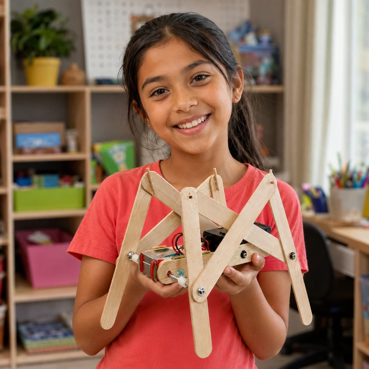 Niño creando un proyecto de Mentes en Acción